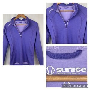 SUNICE women's 1/4 zip Purple long sleeve golf pullover top Small style s77500